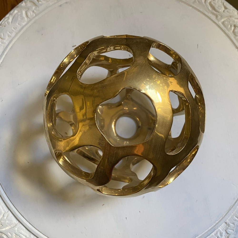 Contemporary Geometric Sculpture Decorative Ball Orb Home Decor